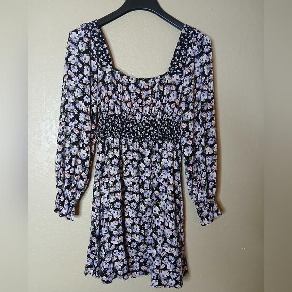 SONOMA Women's Black Floral Milk Maid Dress Size S Whimsy Coquette Fairy - Picture 5 of 6